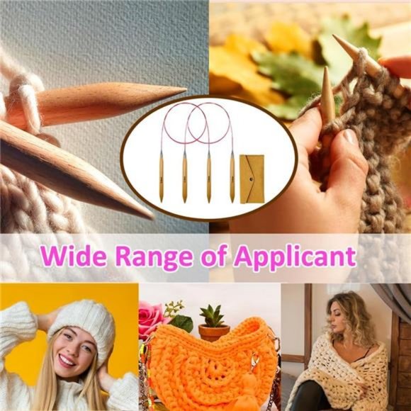 Circular Knitting Needles 12.0mm 15.0mm, Beech Wood Blanket Knitting Needle - Picture 6 of 7